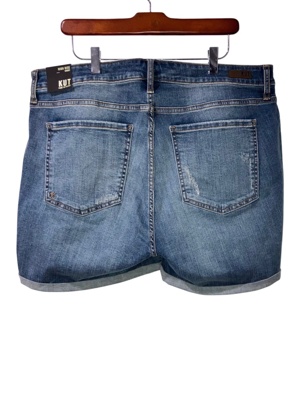 Kut from the Kloth Stitch Fix Womens High Rise Distressed Denim Shorts Blue 16W - Picture 2 of 9